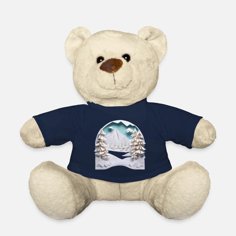 Winterlandschaft Origami 2 - Teddy - French Navy