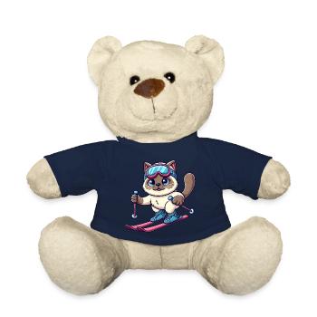 Siamkatze Skiurlaub Skifahrer - Teddy - French Navy - Vorne