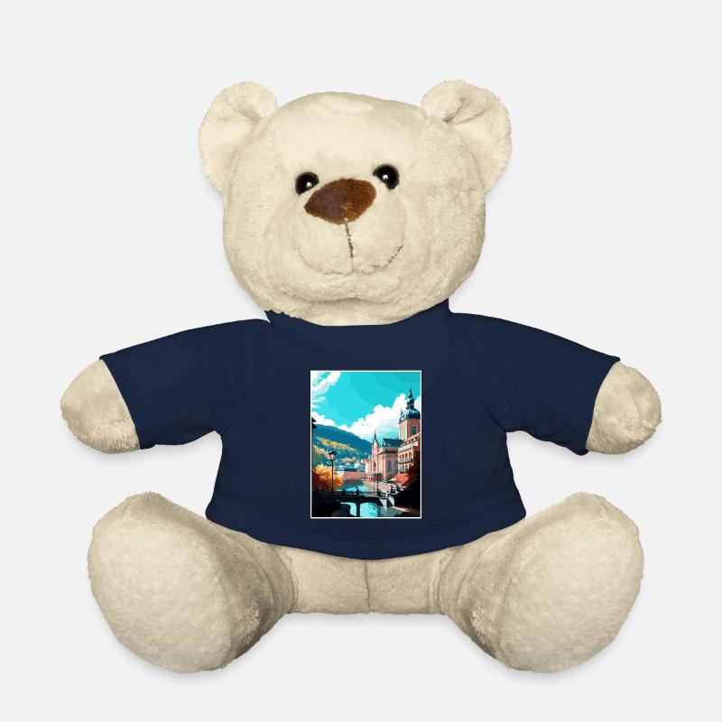 Karlovy Vary Tschechische Republik Vintage Reiseposter - Teddy - French Navy