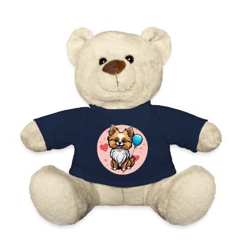 Zwergspitz Herz - Valentinstag - Teddy - French Navy - Vorne
