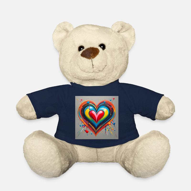 Un coeur éclatant - Nounours - bleu marine