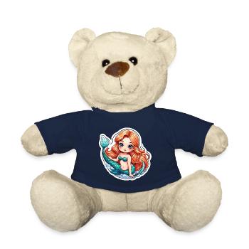 Mermaid Fantasy Illustration - Teddy Bear - french navy - Front