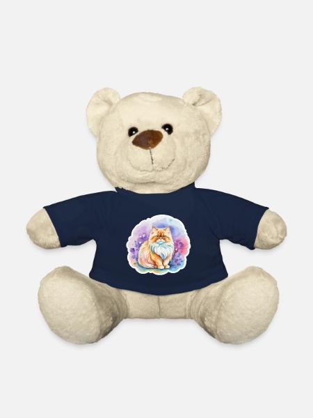 Persian Cat Watercolors - Teddy Bear - french navy