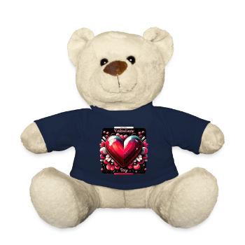 Valentine's Heart Gloss Charm - Teddy Bear - french navy - Front
