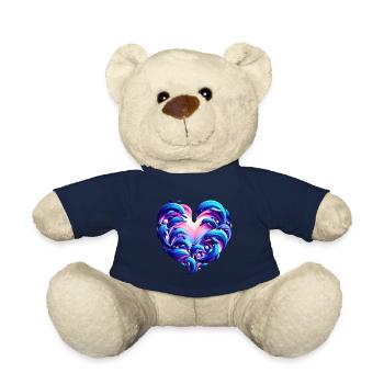 Dolphin Love Heart Fusion - Teddy Bear - french navy - Front