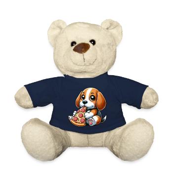Dog Beagle Pizza Pizza Lover Cheese - Teddy Bear - french navy - Front