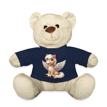 Cute Horse Angel Cartoon with Wings - Teddy Bear - french navy - Front