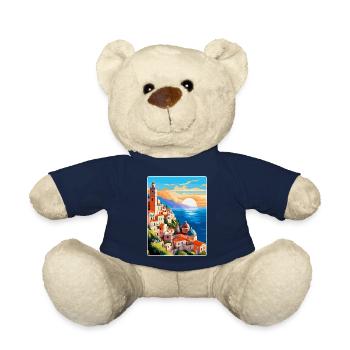Amalfi Italy Vintage Travel Poster WPA Souvenir - Teddy Bear - french navy - Front