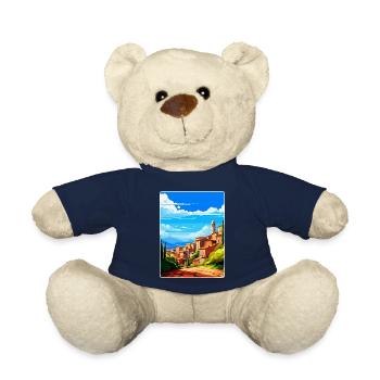 Pérouse Italie Affiche de voyage vintage WPA Souvenir - Nounours - bleu marine - Devant