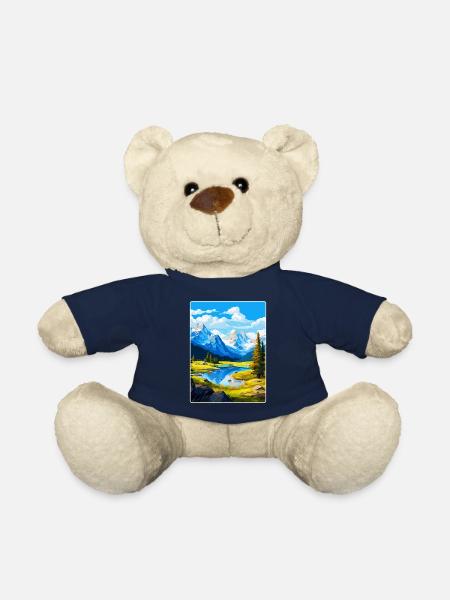 Affiche de voyage vintage du parc national d’Ecrins France - Nounours - bleu marine
