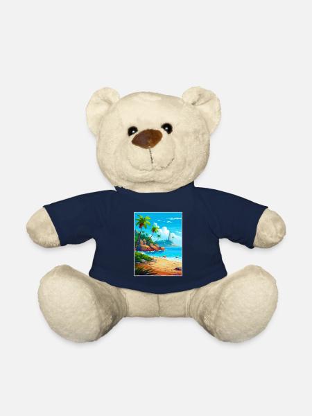 Jamaïque Caraïbes Vintage Voyage Poster Souvenir - Nounours - bleu marine