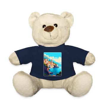 Amalfi Italy Vintage Travel Poster WPA Souvenir - Teddy Bear - french navy - Front
