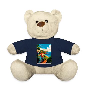 São Miguel Portugal Vintage Travel Poster Souvenir - Teddy Bear - french navy - Front