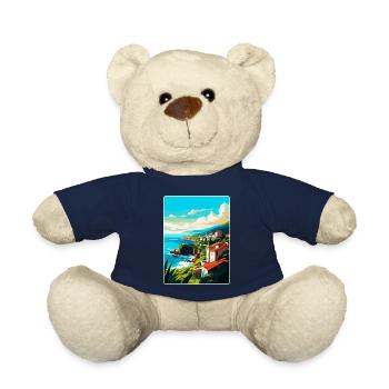 Sao Miguel Portugal Vintage Travel Poster Souvenir - Teddy Bear - french navy - Front