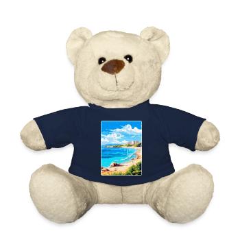 Cala Milor Espagne Affiche de voyage vintage souvenir - Nounours - bleu marine - Devant