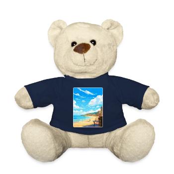 Saint Malo France Poster de voyage vintage souvenir - Nounours - bleu marine - Devant