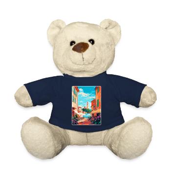 St Tropez France Affiche de voyage vintage souvenir - Nounours - bleu marine - Devant