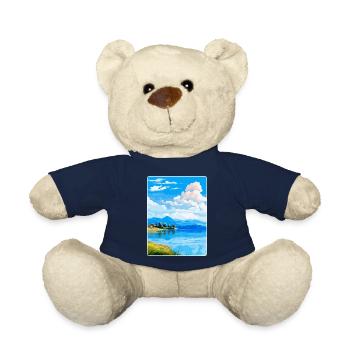 Lake Varese Italy Vintage Travel Poster Souvenir - Teddy Bear - french navy - Front