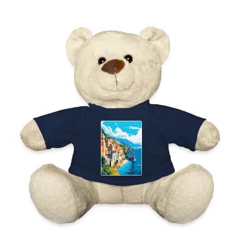 Amalfi Italy Vintage Travel Poster WPA Souvenir - Teddy Bear - french navy - Front