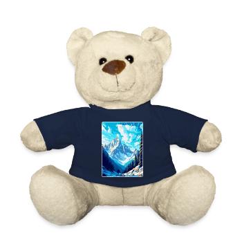 Chamonix France Vintage Travel Poster Souvenir WPA - Teddy Bear - french navy - Front