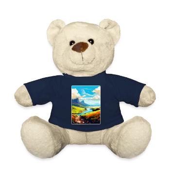 Île de Skye Écosse Royaume-Uni Affiche De Voyage Vintage WPA - Nounours - bleu marine - Devant