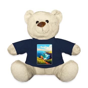 Lands End Cornwall England Uk Travel Poster WPA - Teddy Bear - french navy - Front