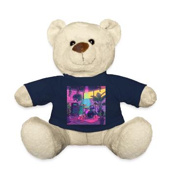 Plantes et musique - Impression de mode de haute qualité - Nounours - bleu marine - Devant