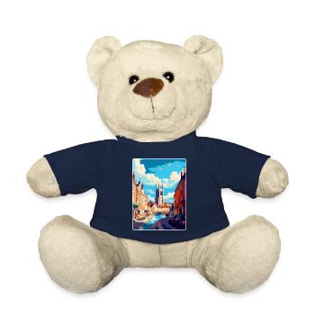 Exeter Angleterre Royaume-Uni Affiche de voyage vintage souvenir - Nounours - bleu marine - Devant