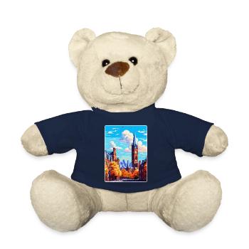 Manchester Angleterre Royaume-Uni Affiche de voyage Souvenir WPA - Nounours - bleu marine - Devant