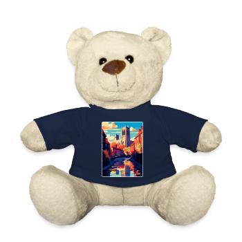 Durham England Uk Vintage Reiseposter Souvenir - Teddy - French Navy - Vorne