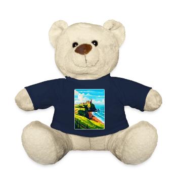 Dunnottar Castle England Uk Travel Poster Souvenir - Teddy Bear - french navy - Front