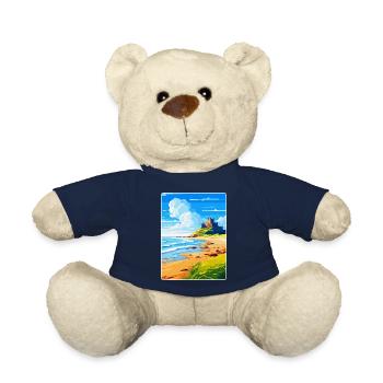 Bamburgh Castle England Uk Travel Poster Souvenir - Teddy Bear - french navy - Front
