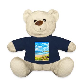 Constantine Bay Cornwall England Vereinigtes Königreich Reiseposter - Teddy - French Navy - Vorne