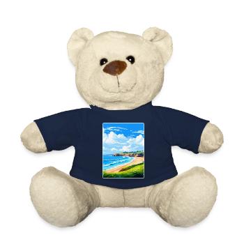 Maenporth Cornwall England Uk Travel Poster WPA - Teddy Bear - french navy - Front