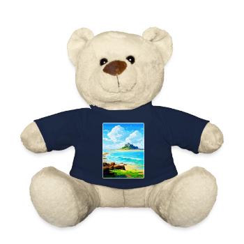 Marazion Cornwall England Uk Travel Poster WPA - Teddy Bear - french navy - Front