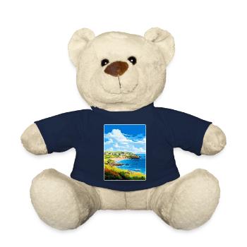 Coverack Cornwall England Uk Travel Poster WPA - Teddy Bear - french navy - Front