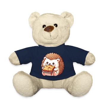 Süßer Igel isst Lasagne italienisches Essen - Teddy - French Navy - Vorne