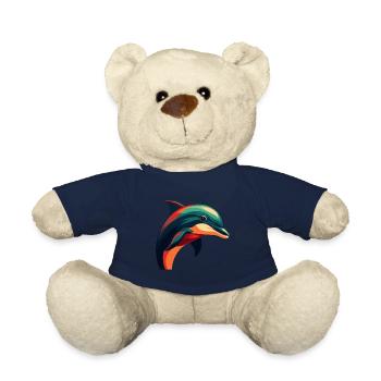 Delfin Cartoon Figur Buntes Haustier Tier - Teddy - French Navy - Vorne