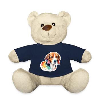 Beagle Watercolors - Teddy Bear - french navy - Front