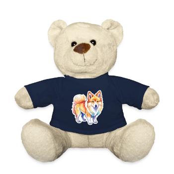 Aquarelles de chiens islandais - Nounours - bleu marine - Devant