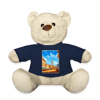 Sienne Italie Affiche de voyage Souvenir Carte Postale Peinture - Nounours - bleu marine - Devant