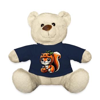 Süßes Halloween Eichhörnchen Kürbis Cartoon - Teddy - French Navy - Vorne