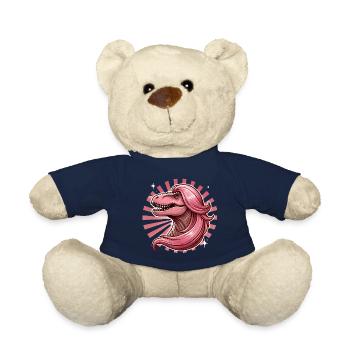 Rosahaarige Diva TRex Illustration - Teddy - French Navy - Vorne