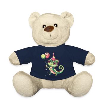 Chameleon Birthday Comic Cute - Teddy Bear - french navy - Front