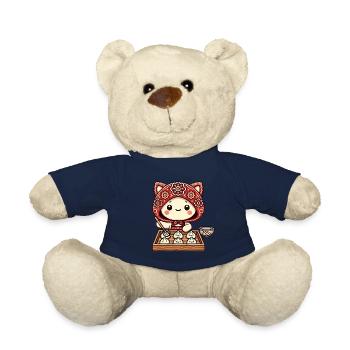 Entzückender Katzenkoch mit roter Kapuze - Teddy - French Navy - Vorne