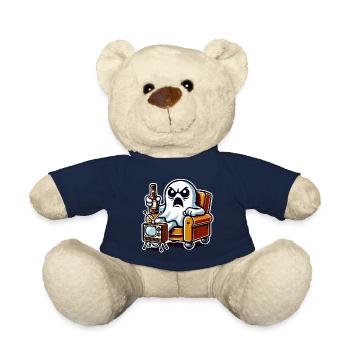 Funny Ghost Watching TV Boo - Teddy Bear - french navy - Front