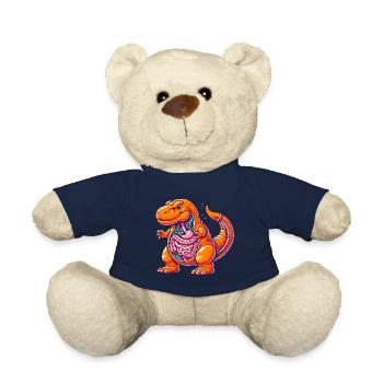 Funny TRex Anatomy Cartoon Design - Teddy Bear - french navy - Front