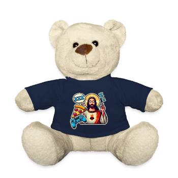 Pixel Gamer Leben Eat Sleep Respawn - Teddy - French Navy - Vorne