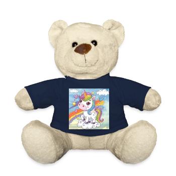 Rainbow Unicorn - Teddy Bear - french navy - Front