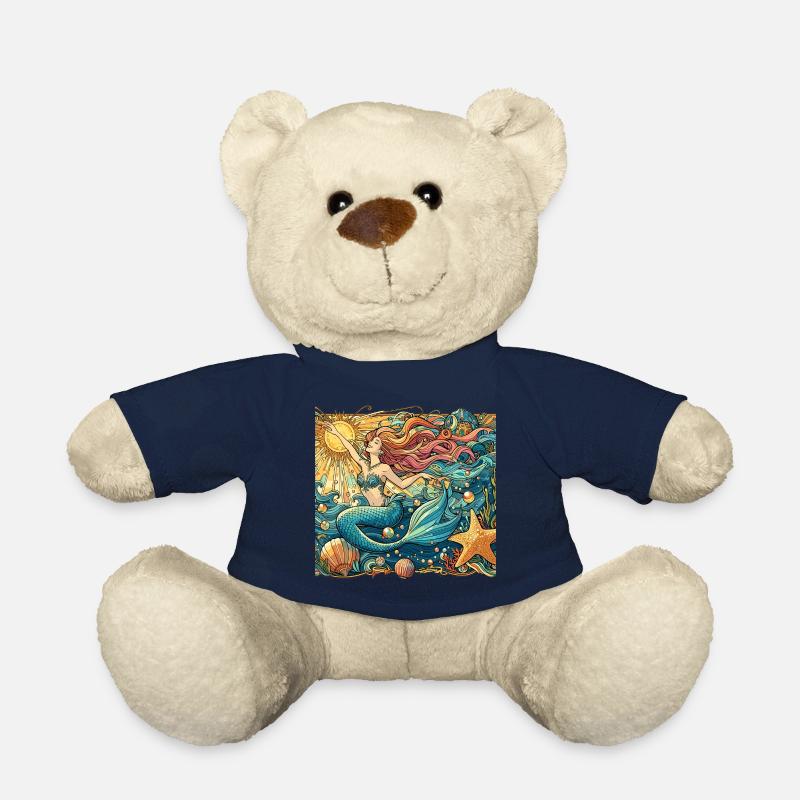 Meerjungfrau Nixe rote Haare Art Nouveau Geschenk - Teddy - French Navy